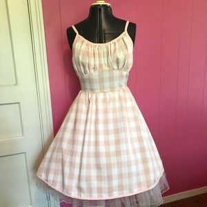 Retro Pink Lemonade Spring Dress